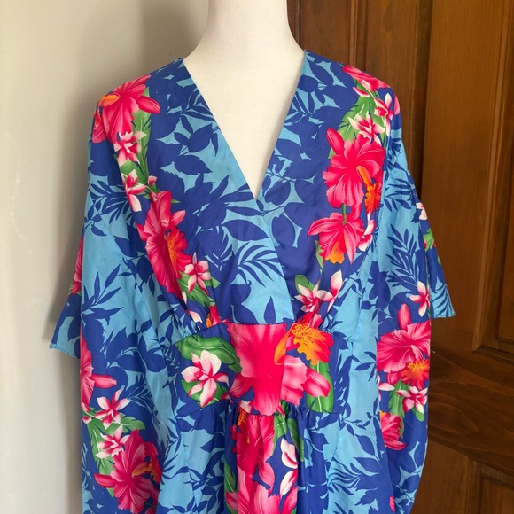 Vintage Royal Creations Hawaii One Size OS Kaftan Caftan Muumuu Dress Floral - Picture 2 of 11